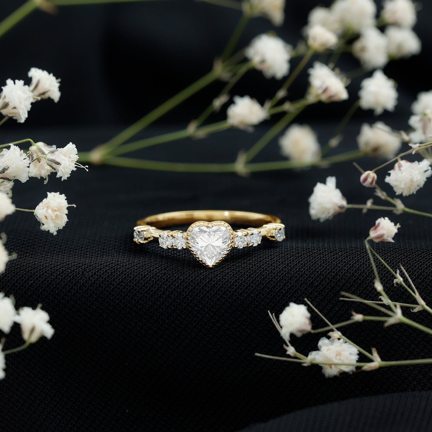 Heart Shaped Moissanite Pre Engagement Ring