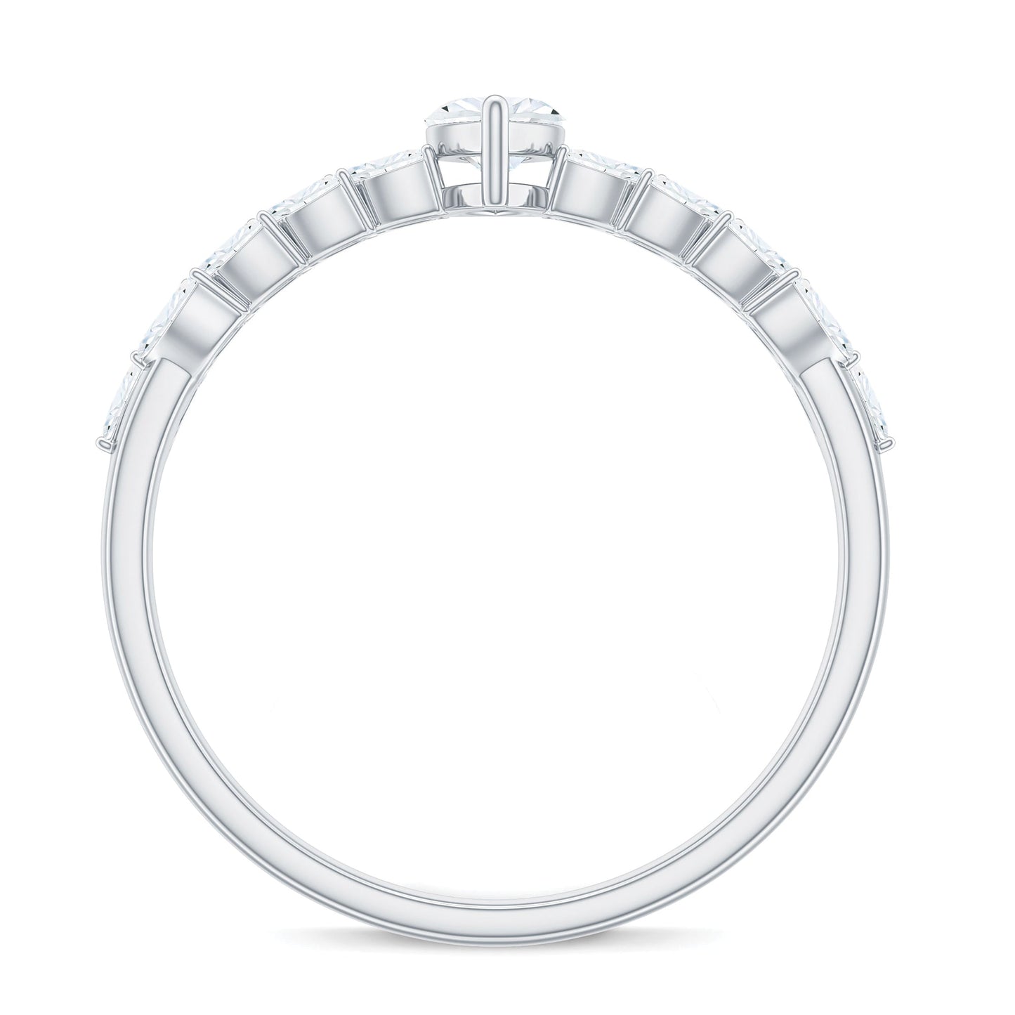 Marquise Cut Moissanite Solitaire Braided Engagement Ring