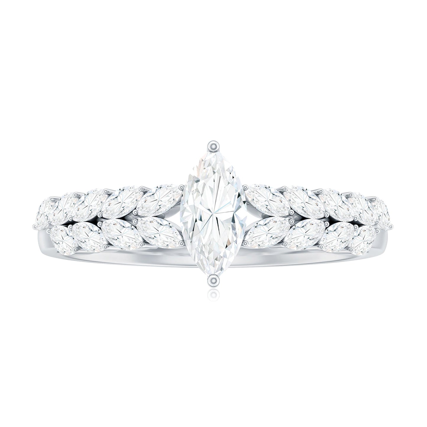 Marquise Cut Moissanite Solitaire Braided Engagement Ring