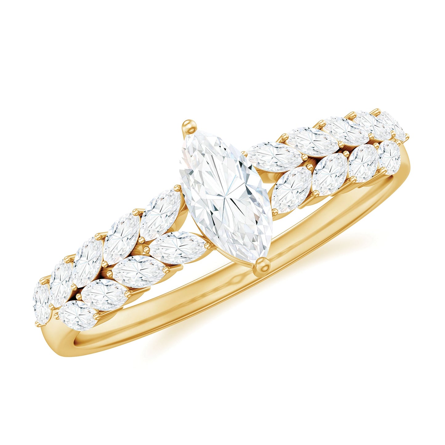 Marquise Cut Moissanite Solitaire Braided Engagement Ring