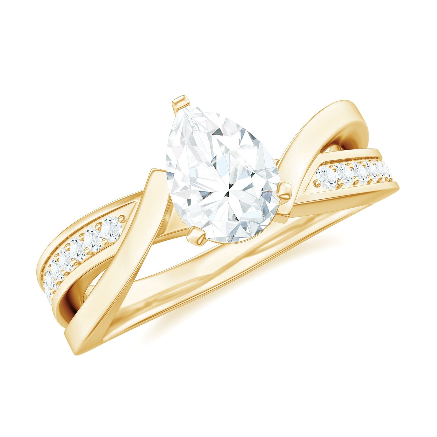 Pear Shaped Moissanite Infinity Engagement Ring