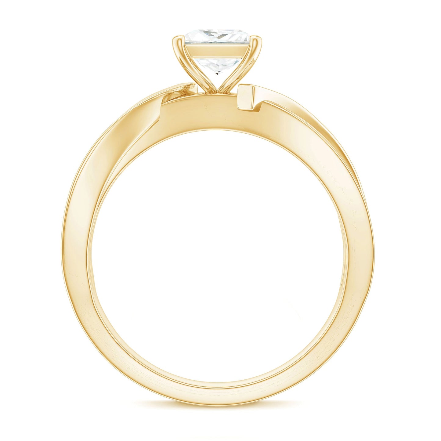 0.7 Carat Princess Cut Moissanite Solitaire Infinity Engagement Ring