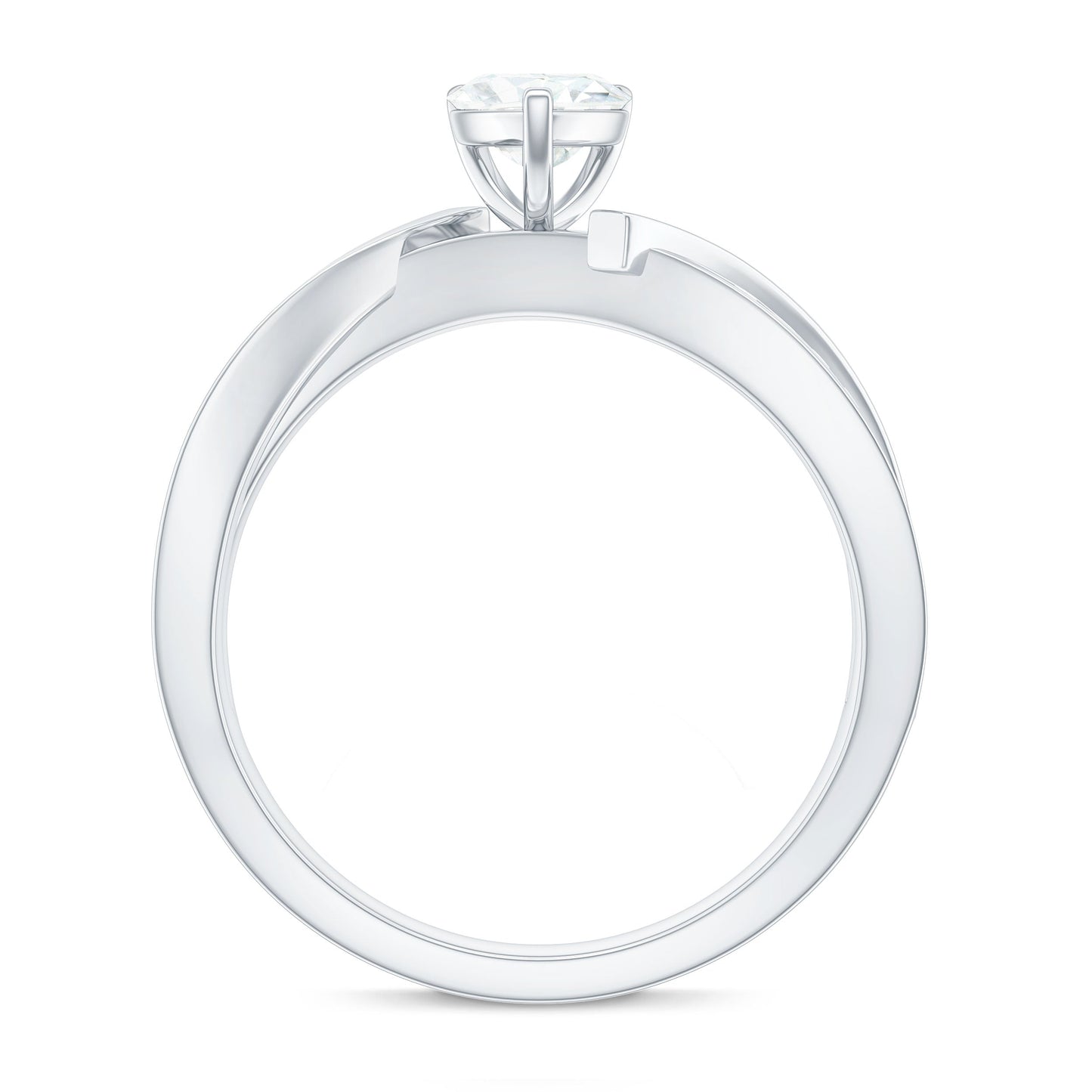 Certified Heart Moissanite Solitaire Engagement Ring