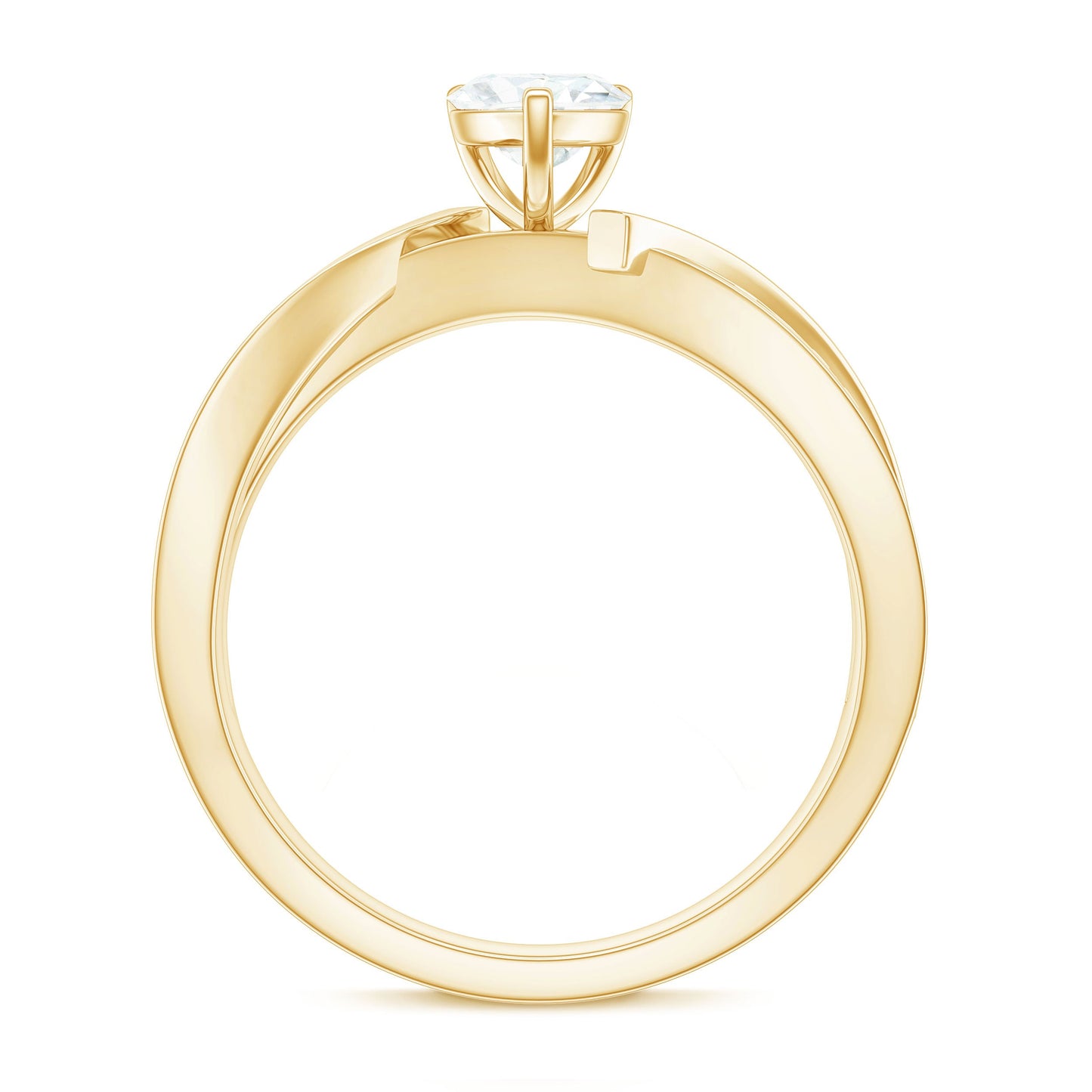 Certified Heart Moissanite Solitaire Engagement Ring