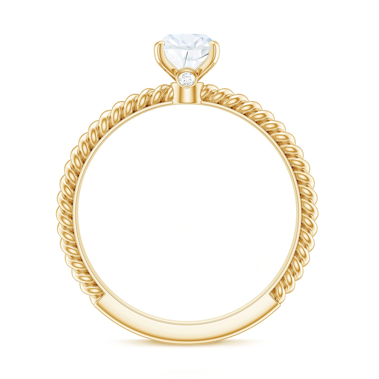 1 Carat Marquise Cut Moissanite Solitaire Engagement Ring with Twisted Rope Shank