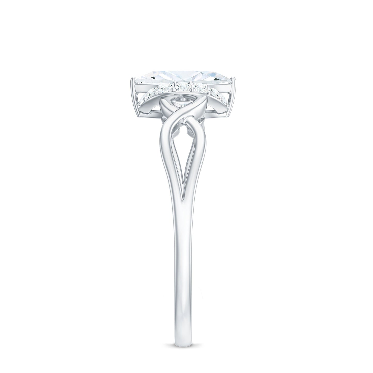 Marquise Cut Moissanite Infinity Engagement Ring