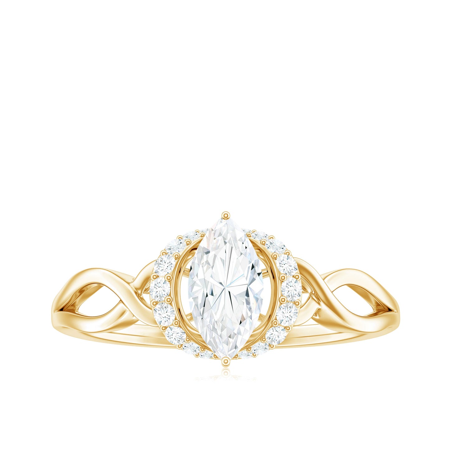 Marquise Cut Moissanite Infinity Engagement Ring