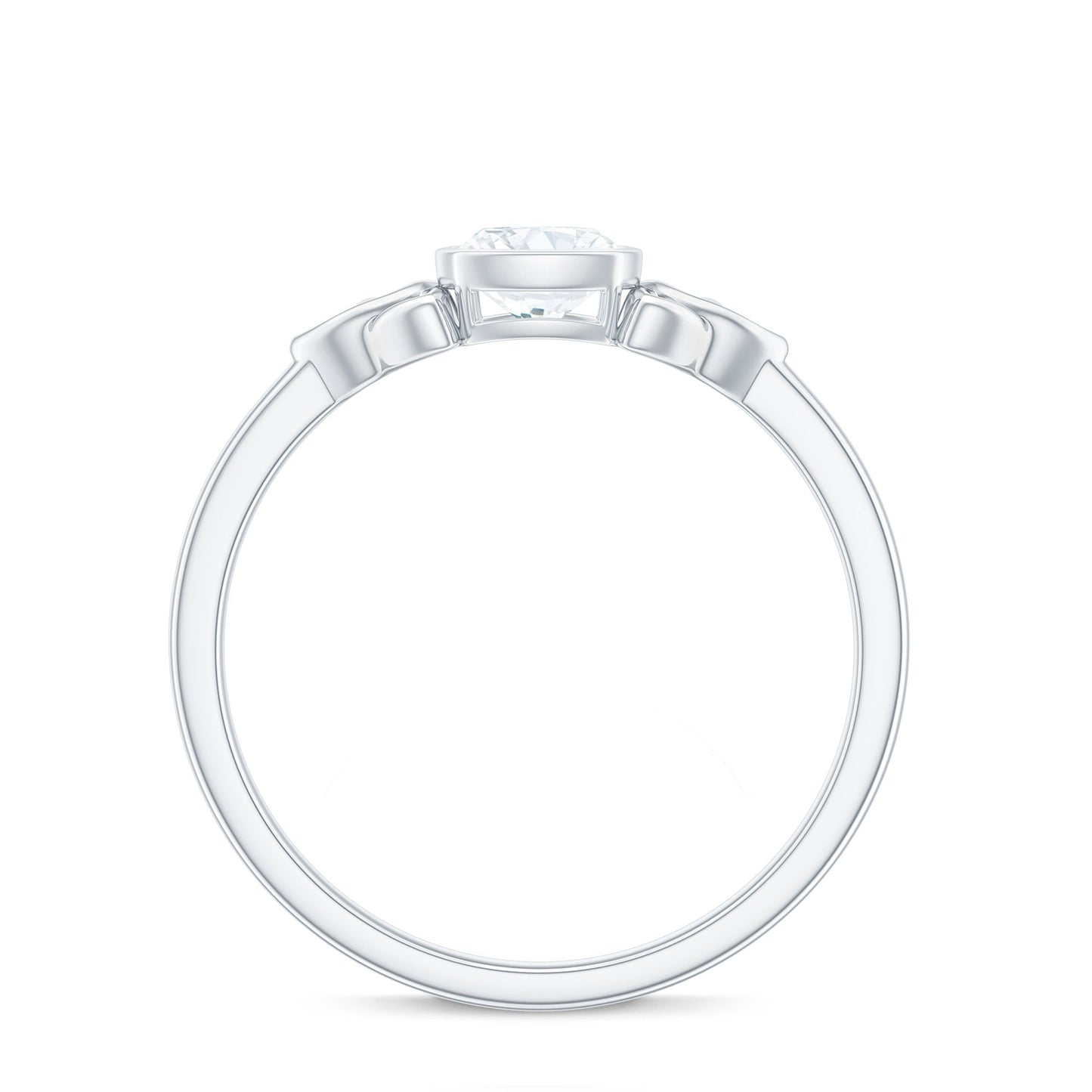 Brilliant Cut Moissanite Celtic Knot Engagement Ring in Bezel Setting