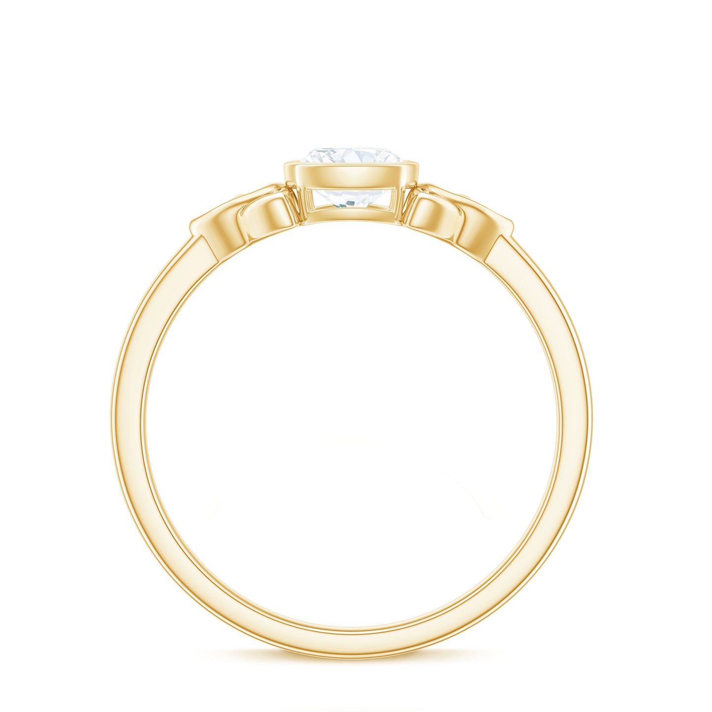 Brilliant Cut Moissanite Celtic Knot Engagement Ring in Bezel Setting
