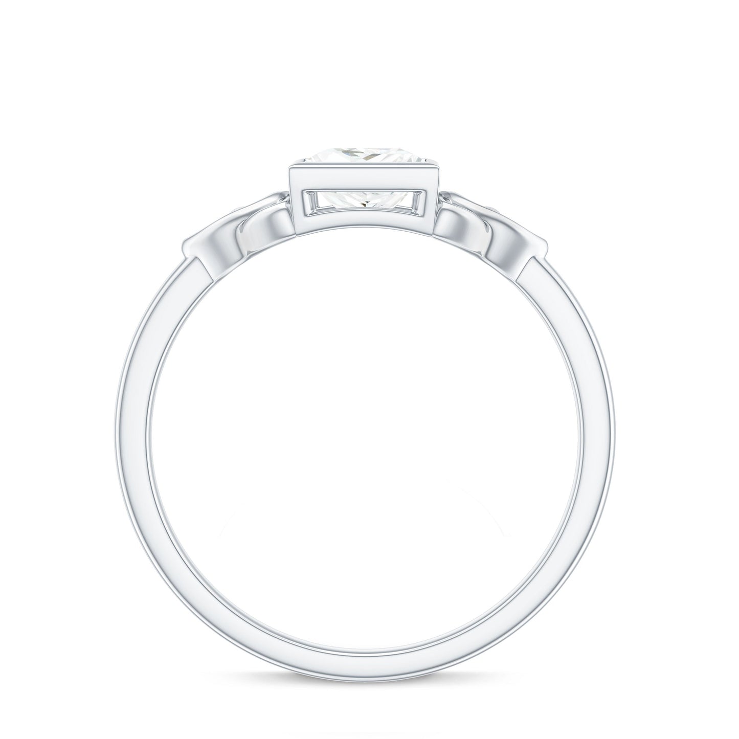 0.7 Carat Princess Cut Certified Moissanite Solitaire Ring with Celtic Knot Style