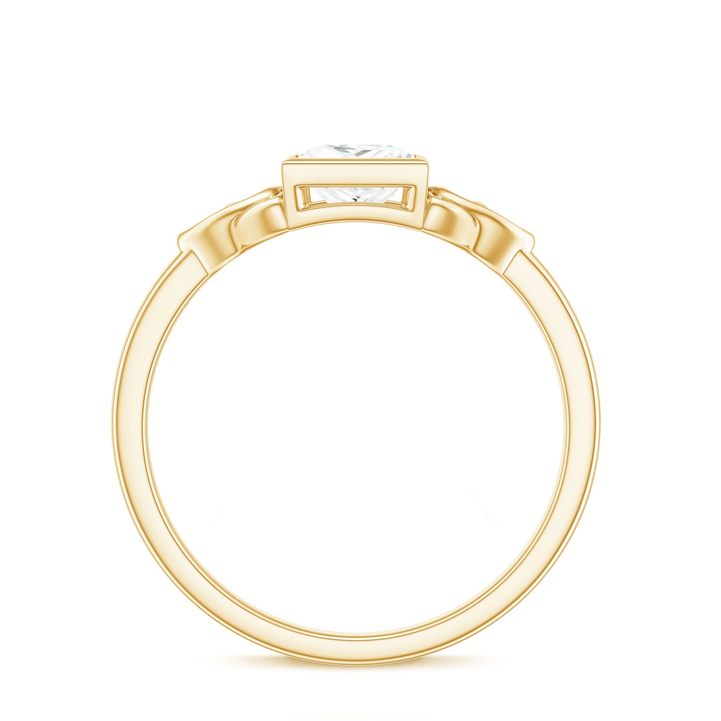 0.7 Carat Princess Cut Certified Moissanite Solitaire Ring with Celtic Knot Style