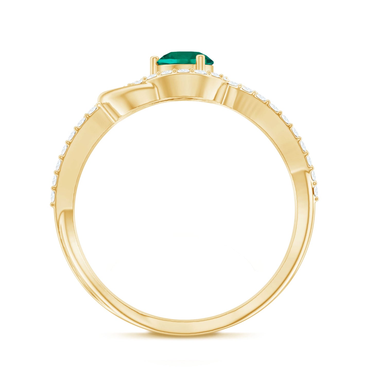 Lab Created Emerald Infinity Promise Ring With Diamond
