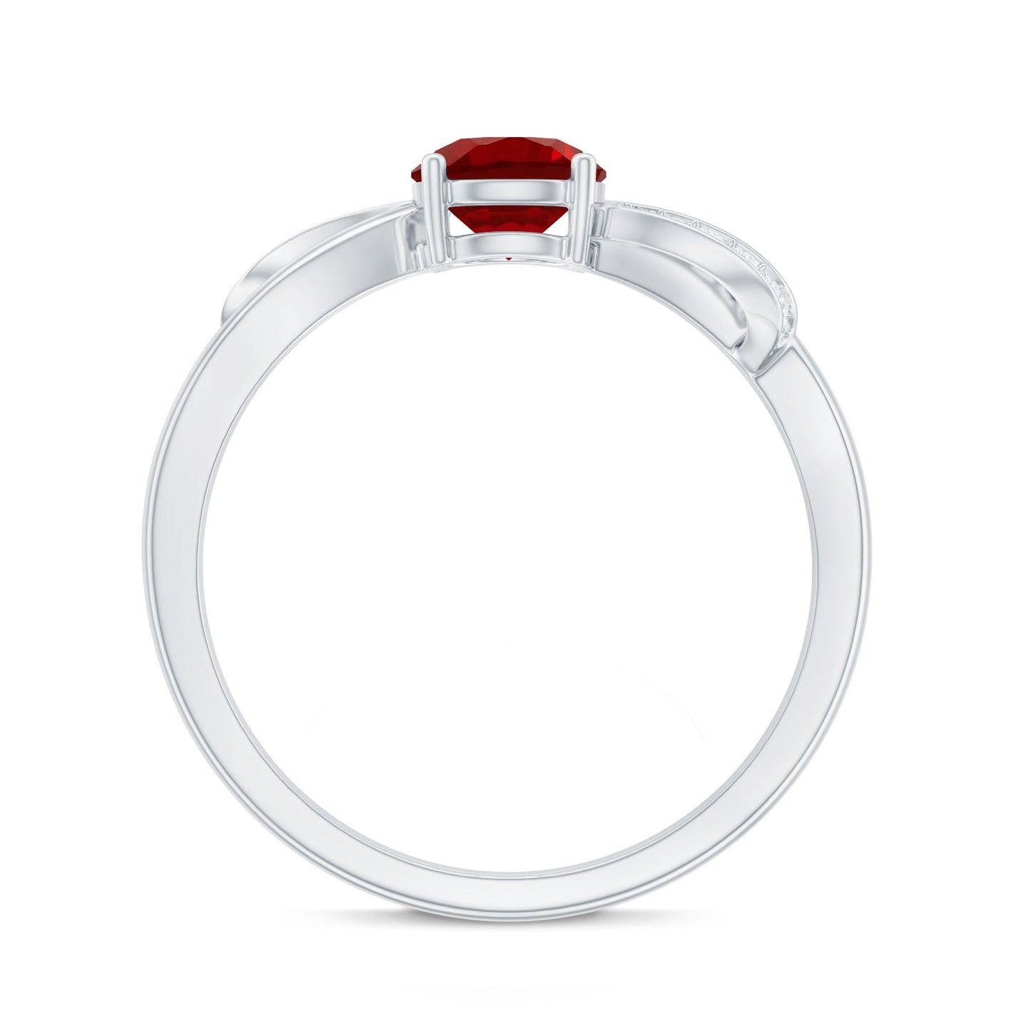 Certified Lab Grown Ruby Proposal Ring With Diamond