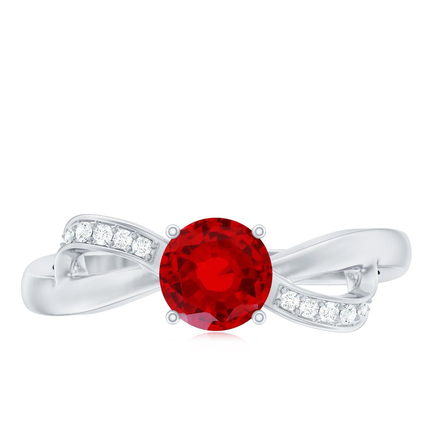 Certified Lab Grown Ruby Proposal Ring With Diamond