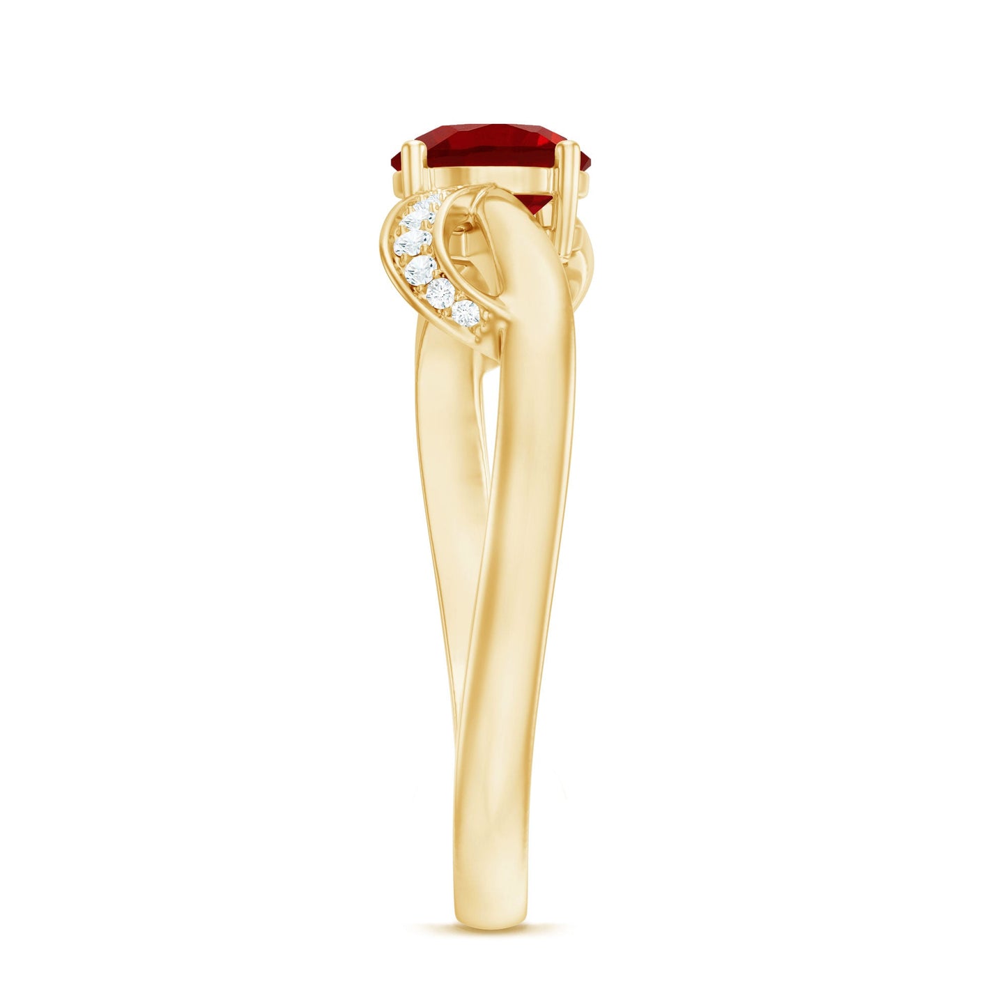 Certified Lab Grown Ruby Proposal Ring With Diamond