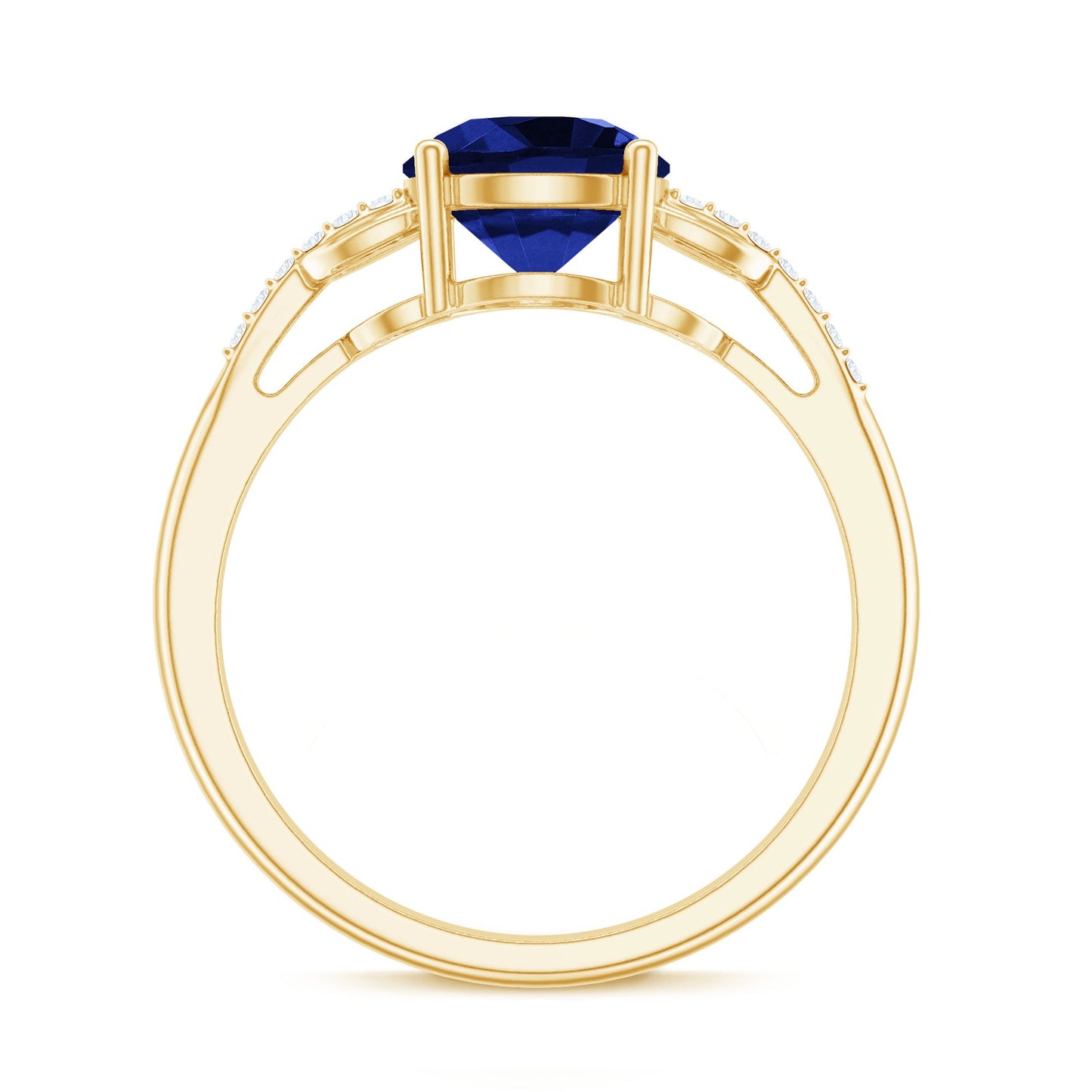 Certified 2.7 Carat Lab Grown Blue Sapphire Diamond Engagement Ring for Women
