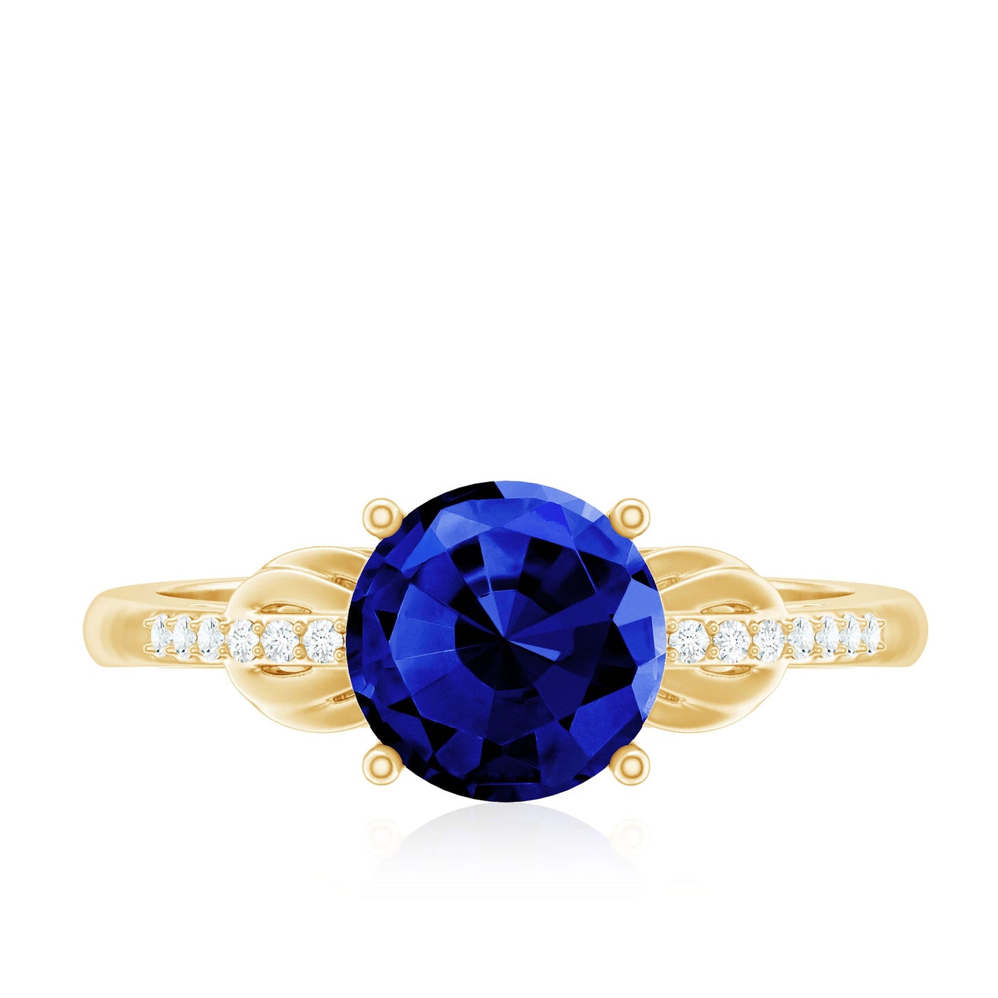 Certified 2.7 Carat Lab Grown Blue Sapphire Diamond Engagement Ring for Women
