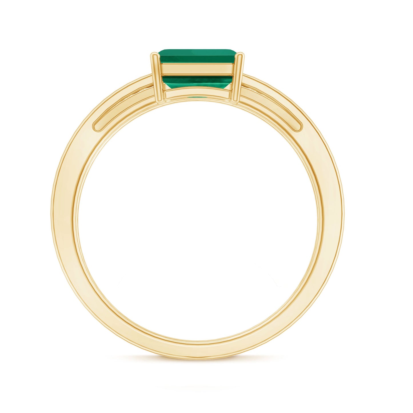 Certified Lab Grown Emerald East West Engagement Ring
