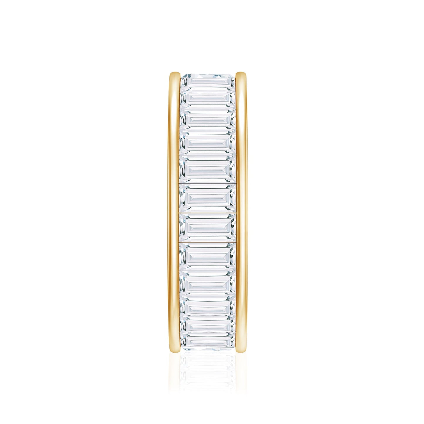 Baguette Cut Moissanite Wedding Band Channel Setting