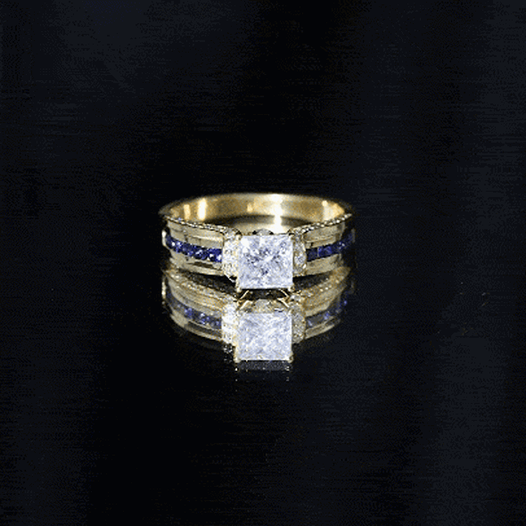 Princess Cut Moissanite Statement Engagement Ring