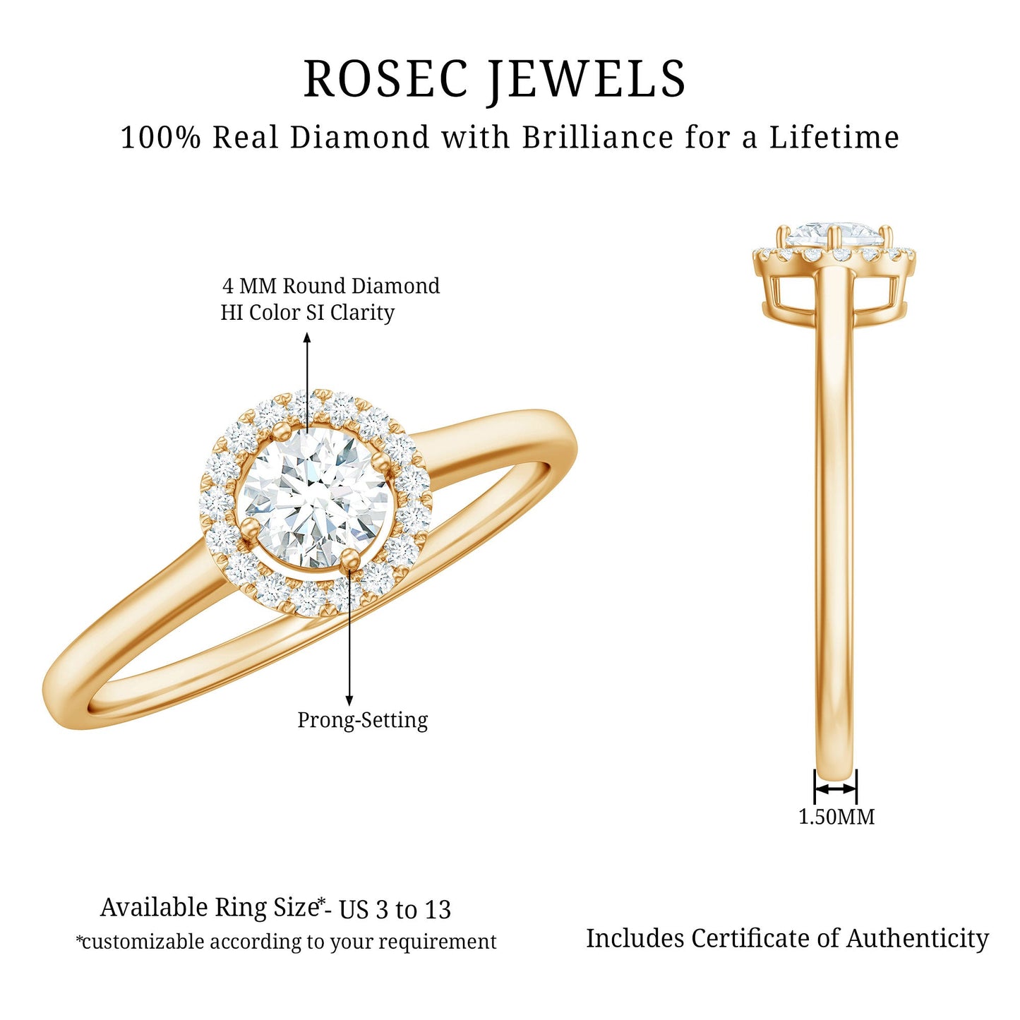 Natural 0.25 Carat Diamond Promise Ring with Certificate