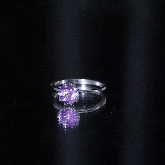 1.2 Carat Amethyst Solitaire Engagement Ring for Women