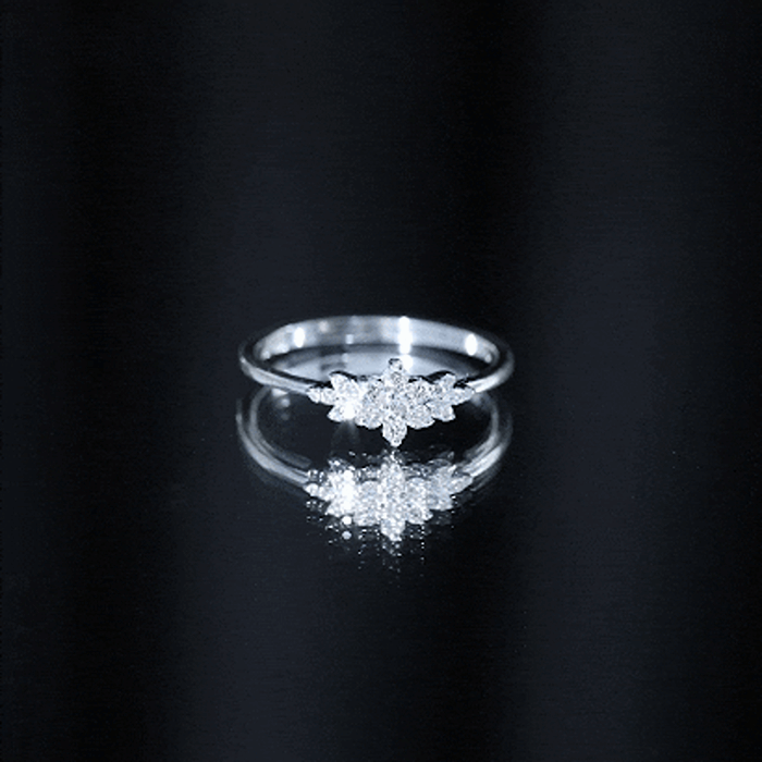 Certified Diamond Flower Promise Ring