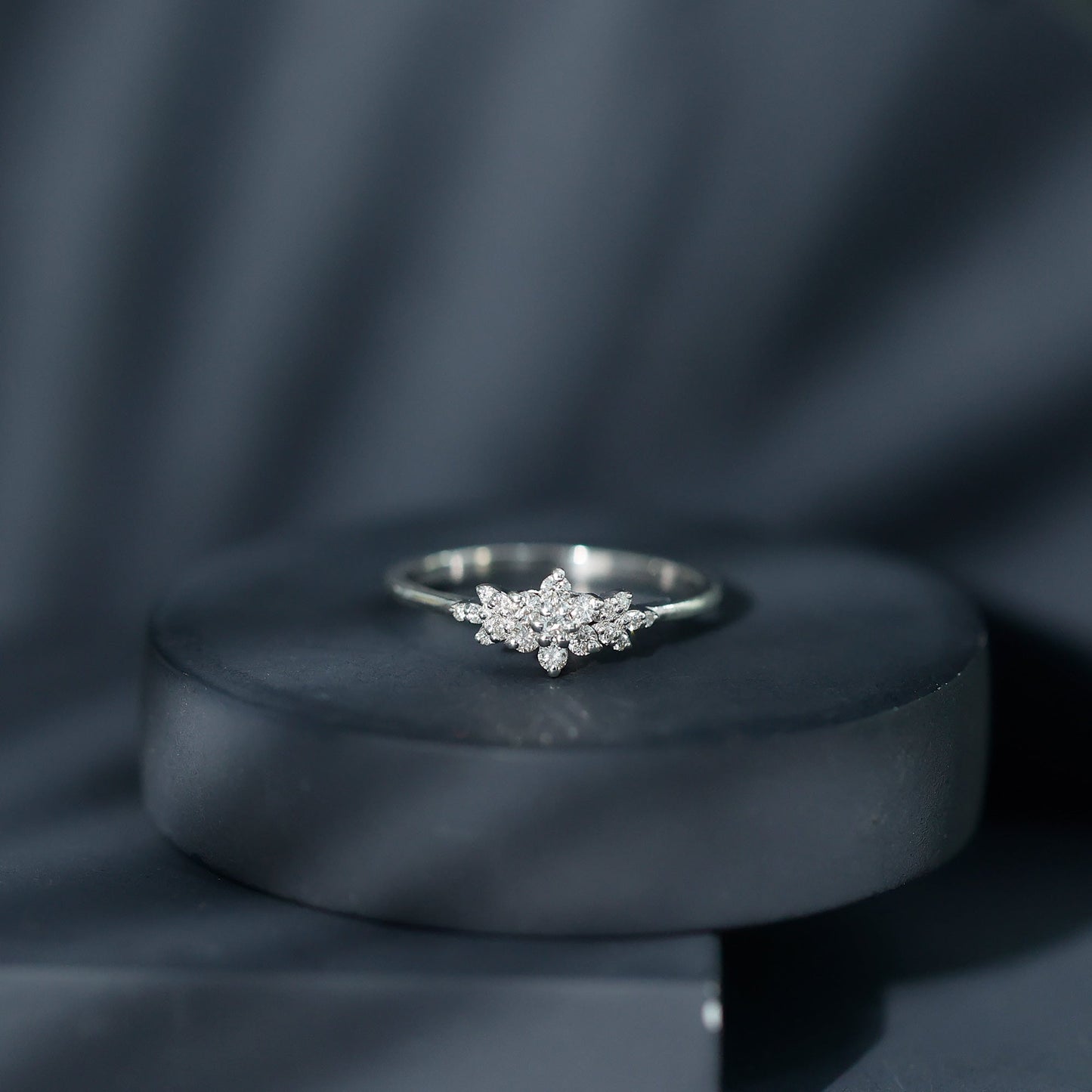 Certified Diamond Flower Promise Ring