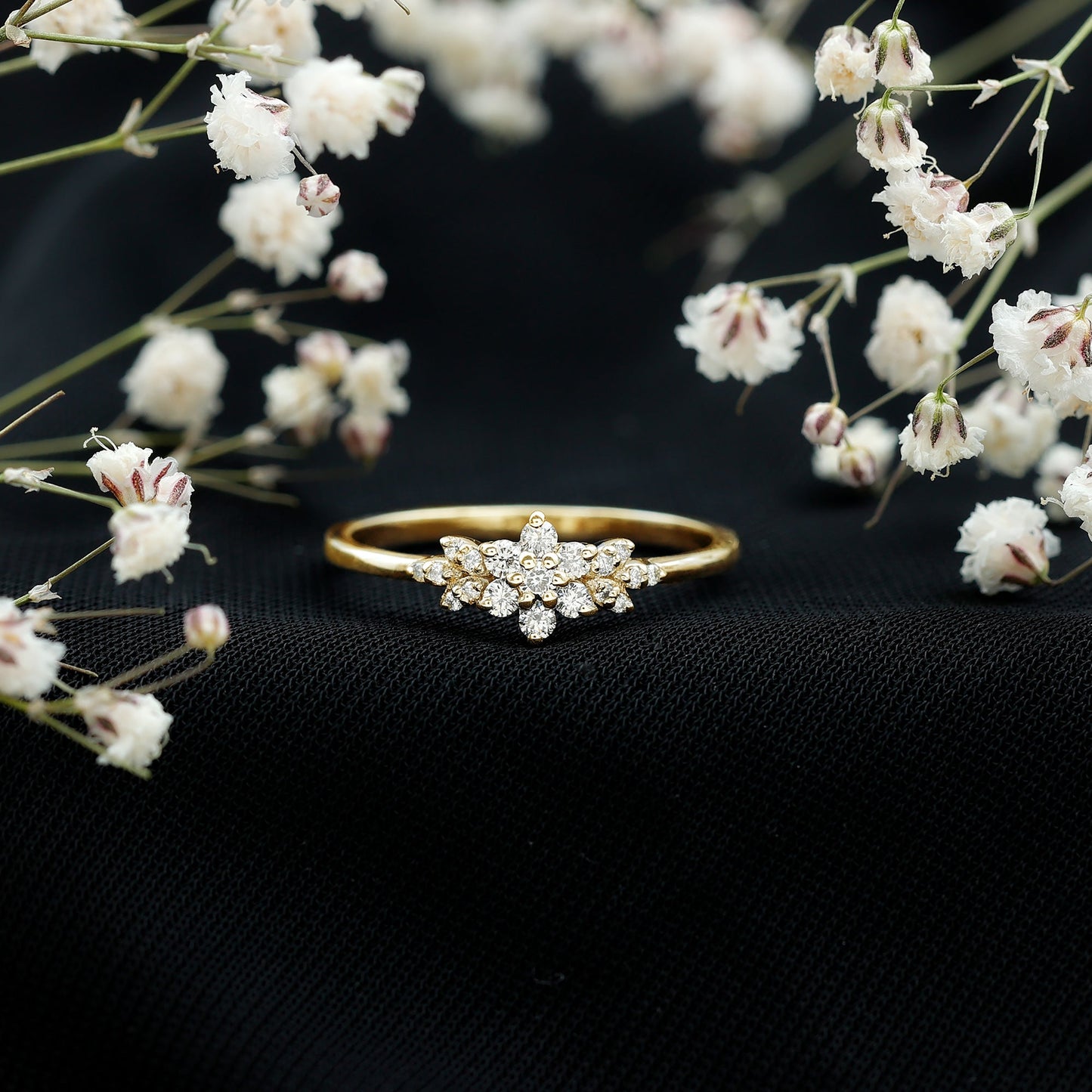 Certified Diamond Flower Promise Ring