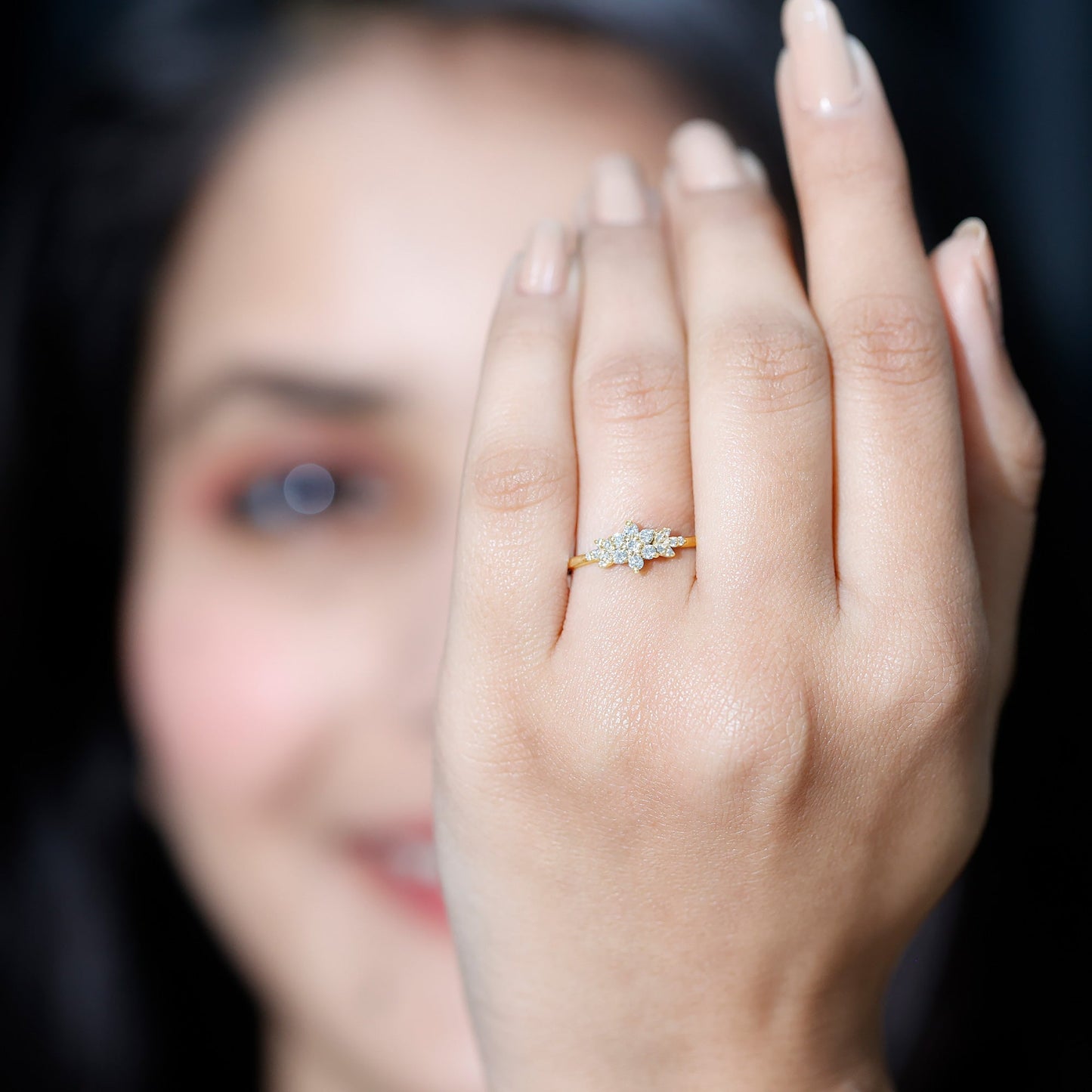 Certified Diamond Flower Promise Ring