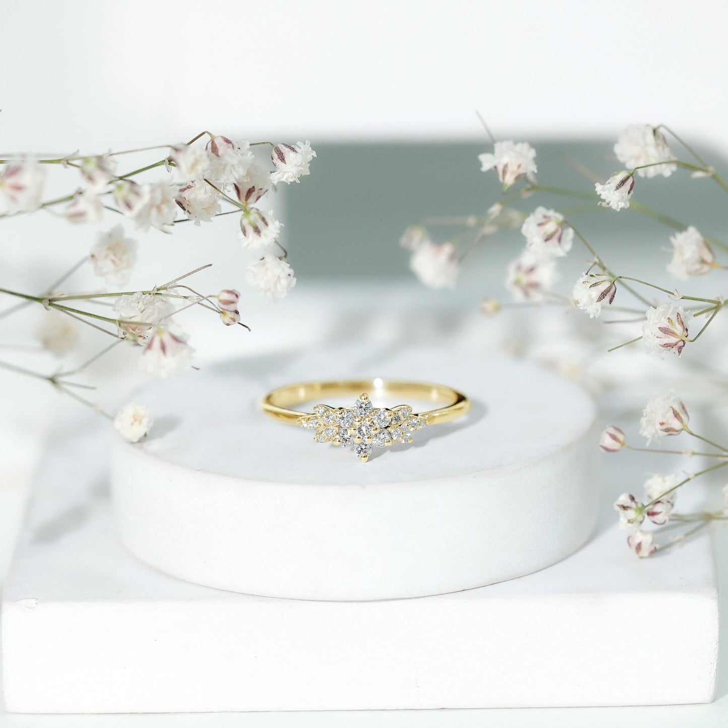 Certified Diamond Flower Promise Ring