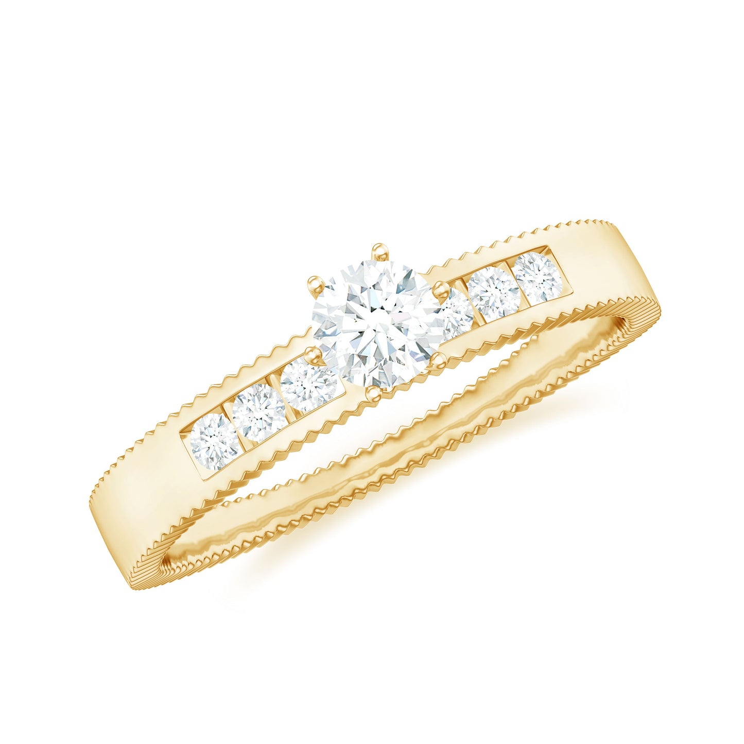 Natural Diamond Solitaire Engagement Ring for Women