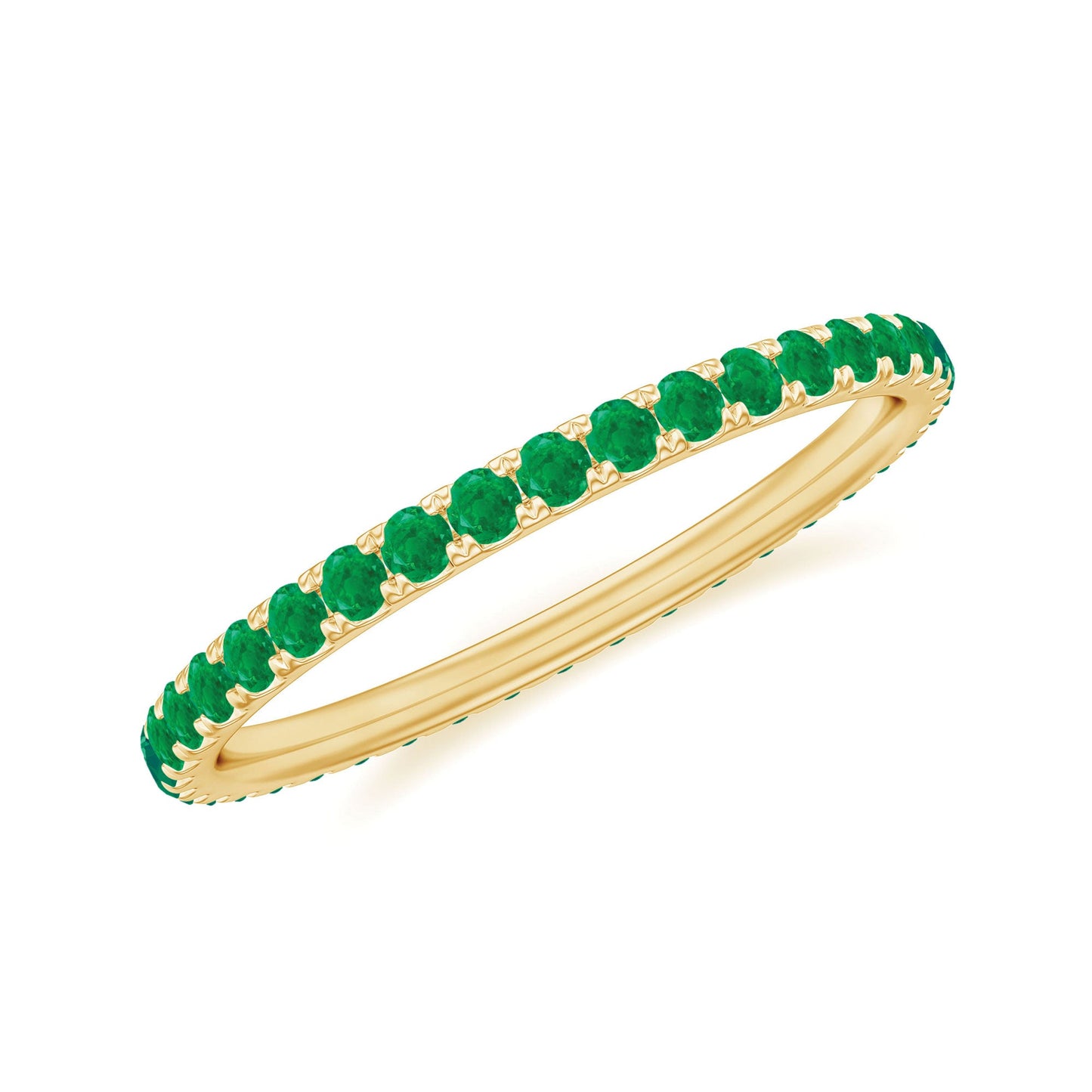 Natural Emerald Eternity Stackable Ring for Women
