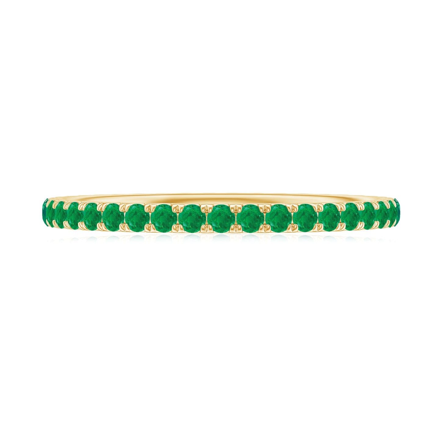 Natural Emerald Eternity Stackable Ring for Women