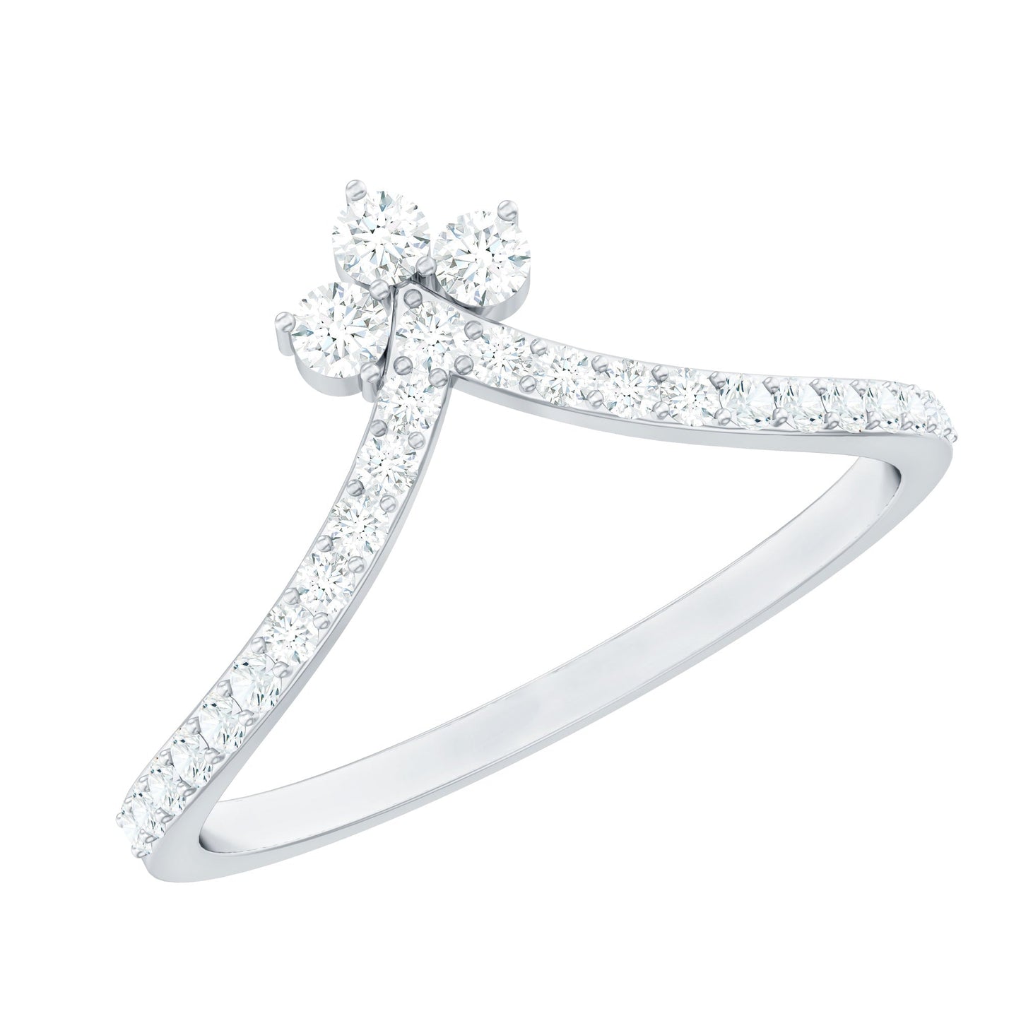 Certified Moissanite Chevron Wedding Ring Enhancer for Women