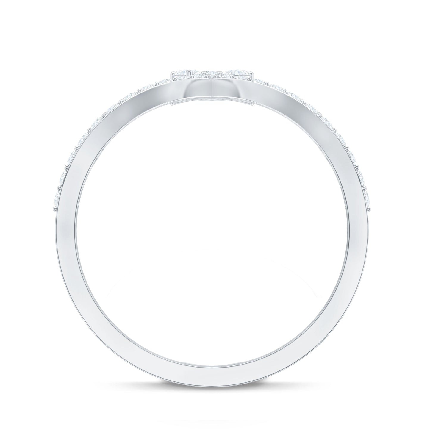 Certified Moissanite Chevron Wedding Ring Enhancer for Women
