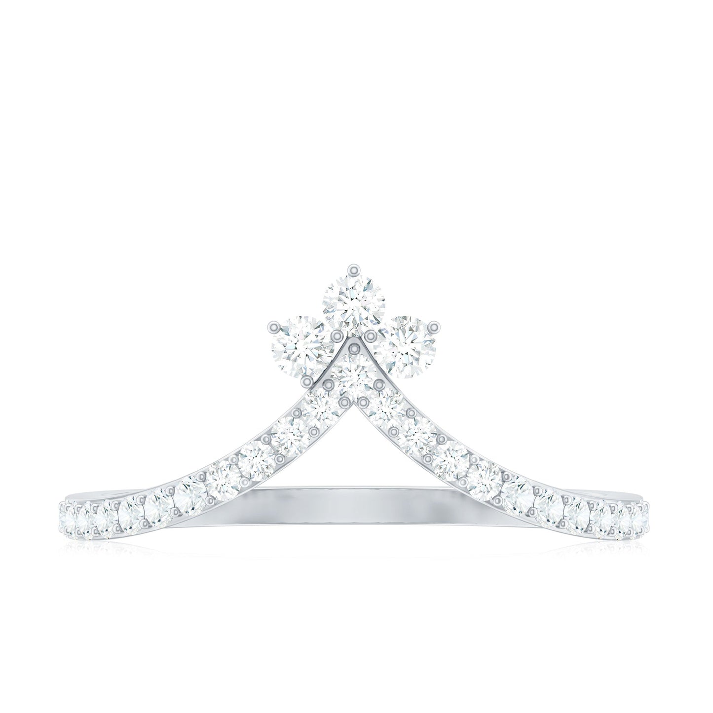 Certified Moissanite Chevron Wedding Ring Enhancer for Women