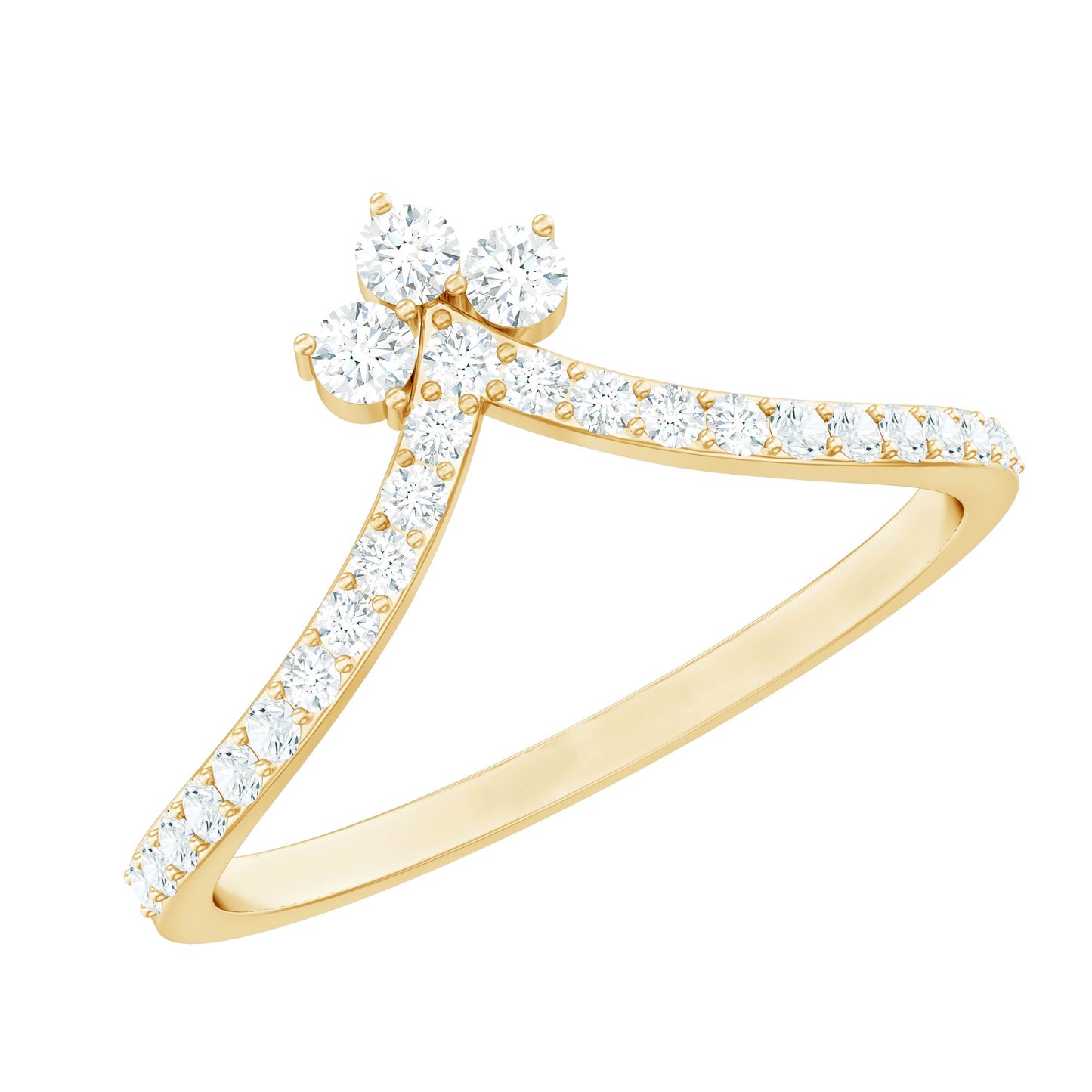 Certified Moissanite Chevron Wedding Ring Enhancer for Women