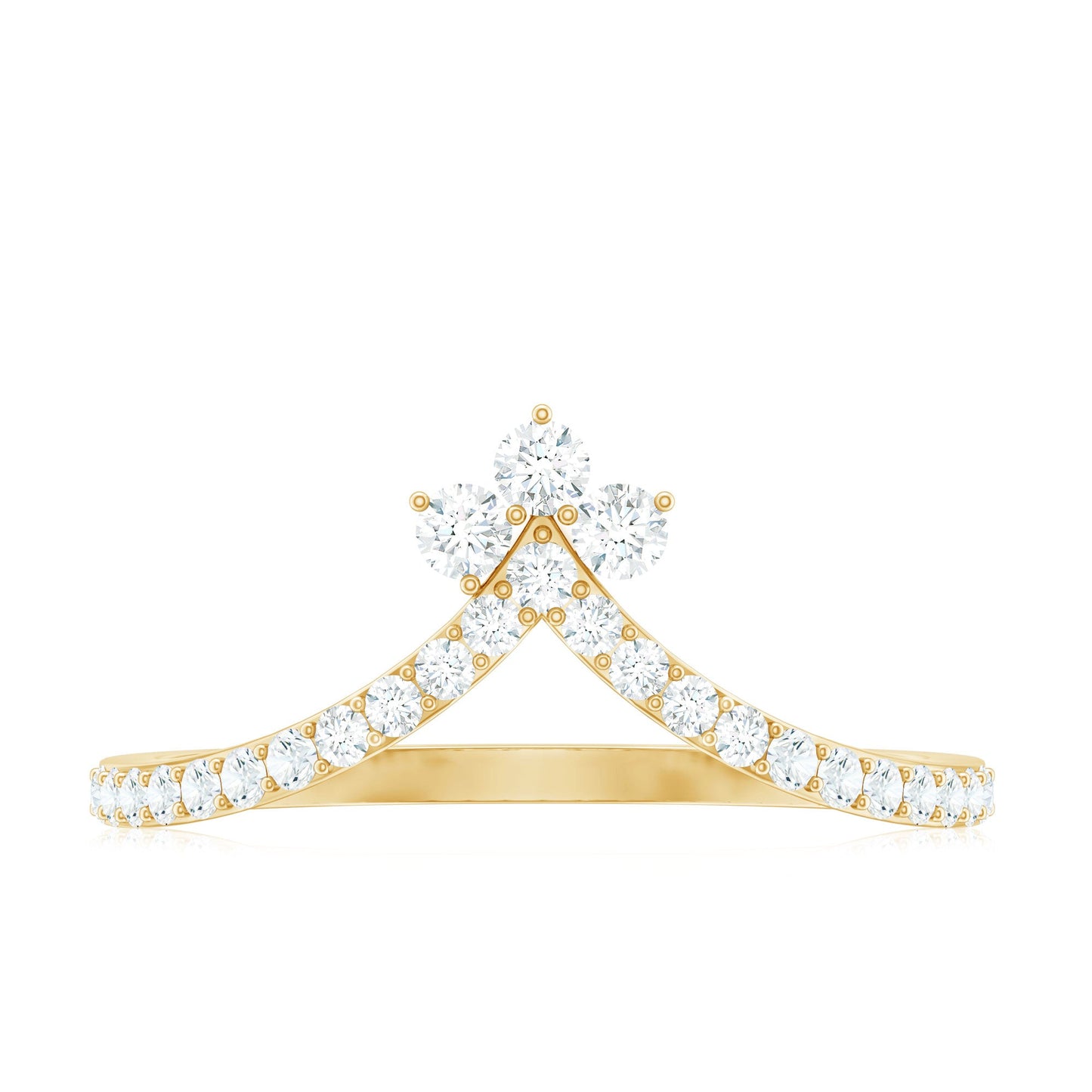 Certified Moissanite Chevron Wedding Ring Enhancer for Women