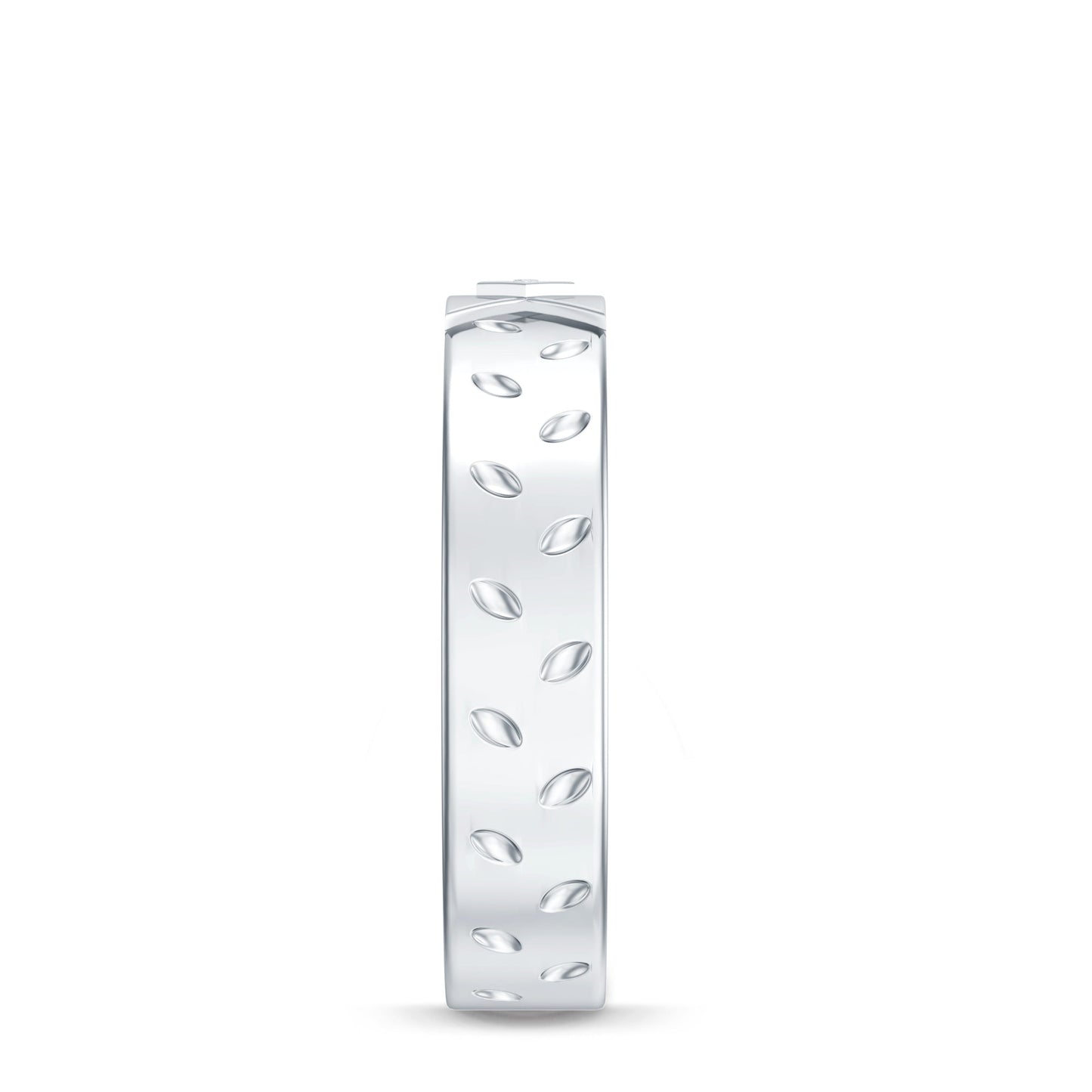 Two Tone Cross Wedding Band with Moissanite
