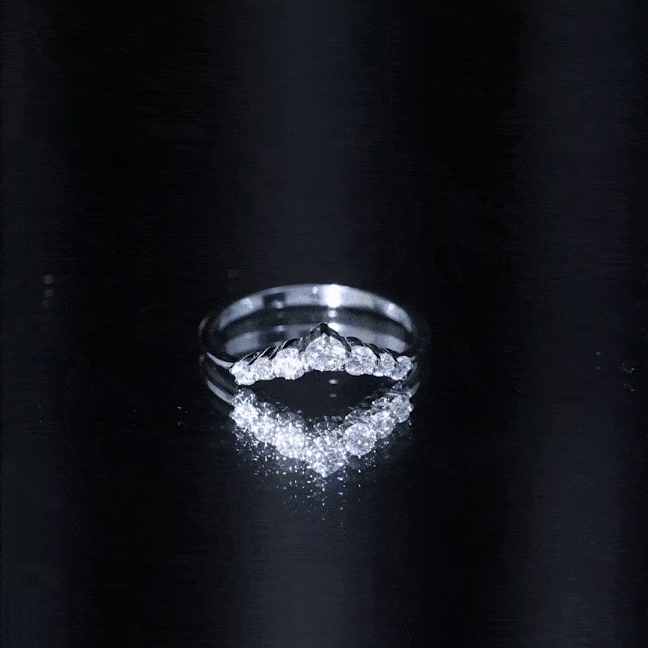 Certified Moissanite Chevron Ring Enhancer for Women