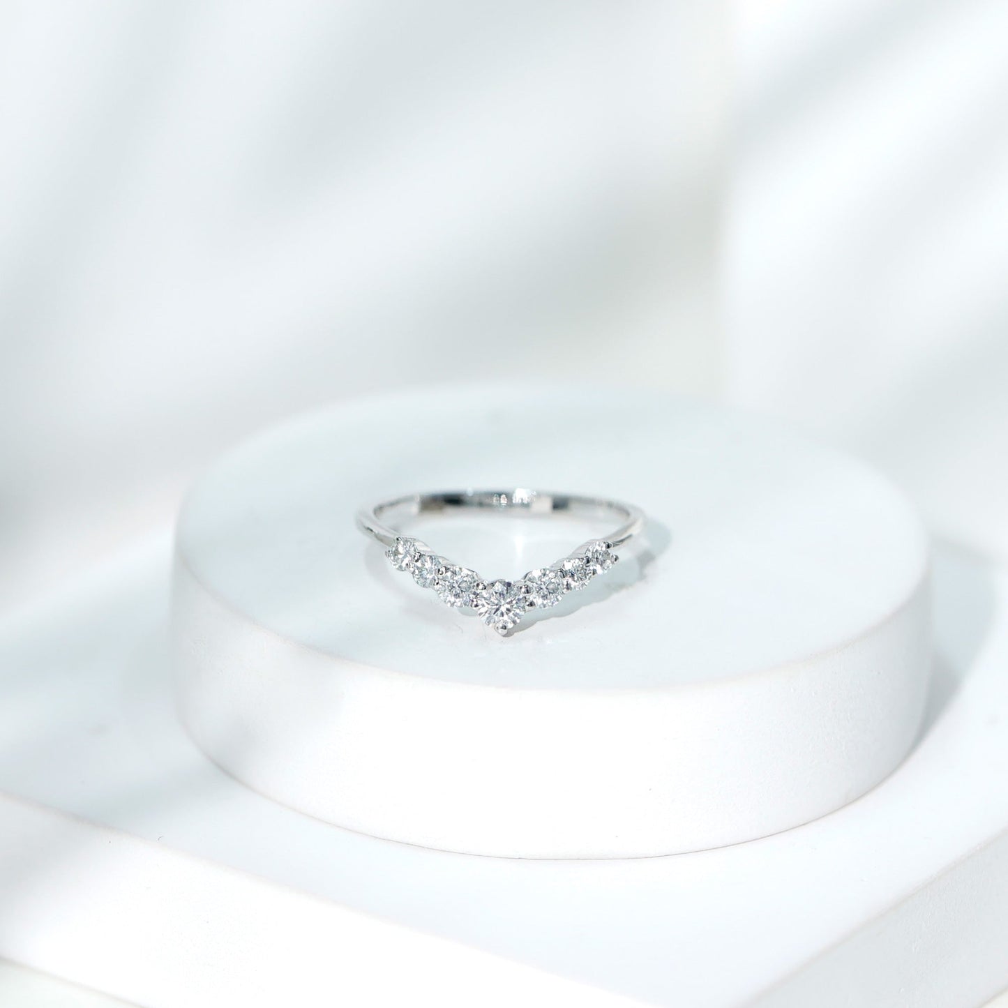 Certified Moissanite Chevron Ring Enhancer for Women