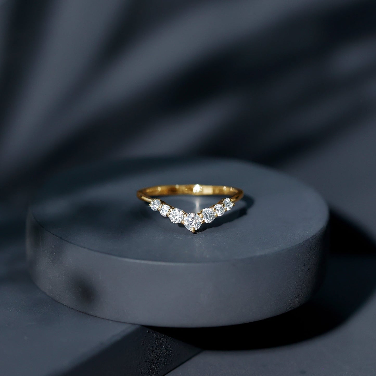 Certified Moissanite Chevron Ring Enhancer for Women