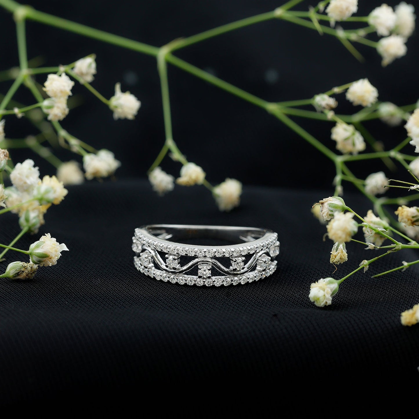 Certified Moissanite Wedding Anniversary Band for Her