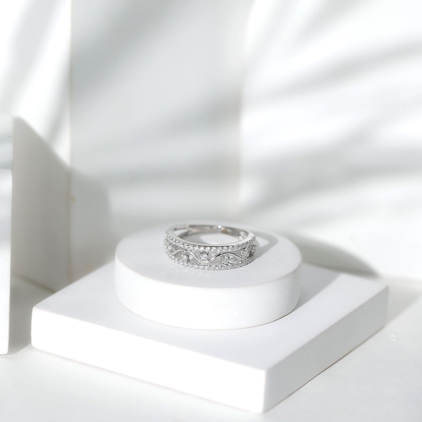 Certified Moissanite Wedding Anniversary Band for Her