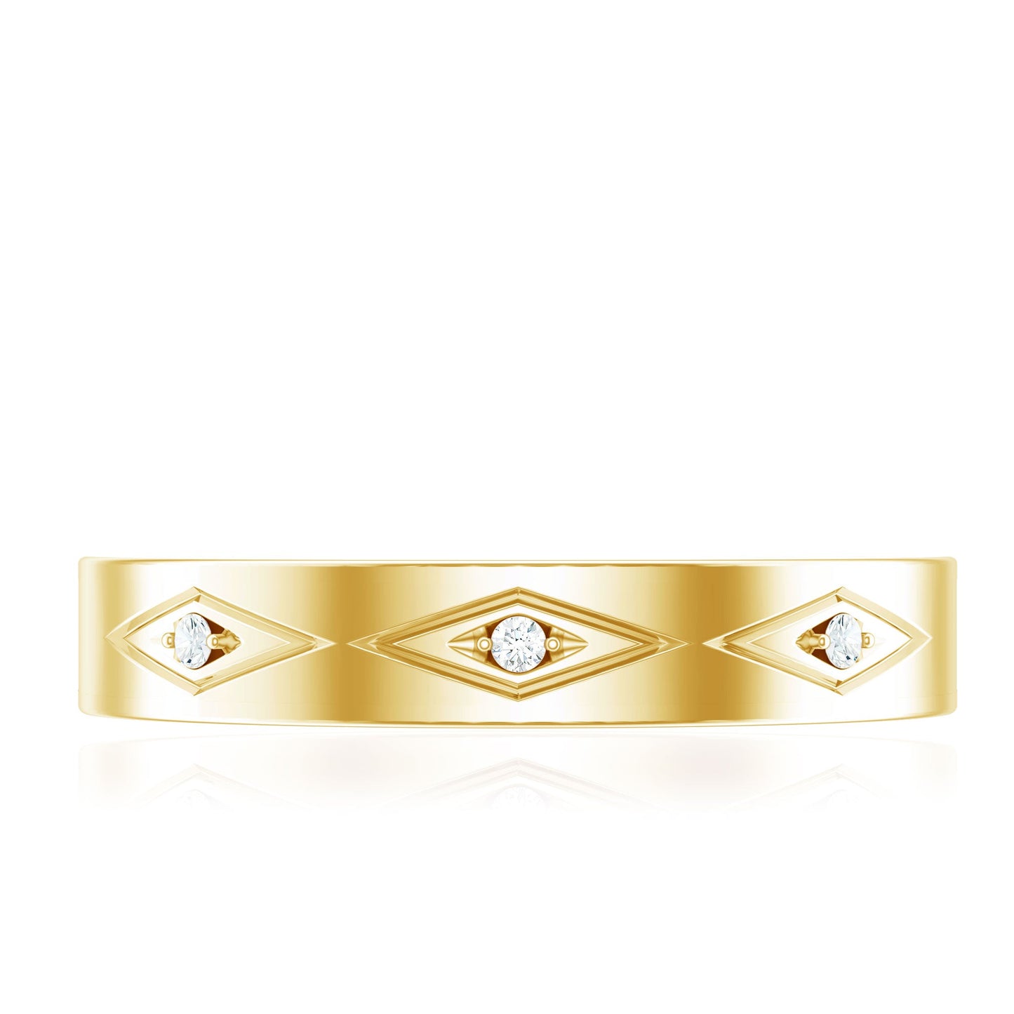 Certified Three Diamond Wedding Band Ring