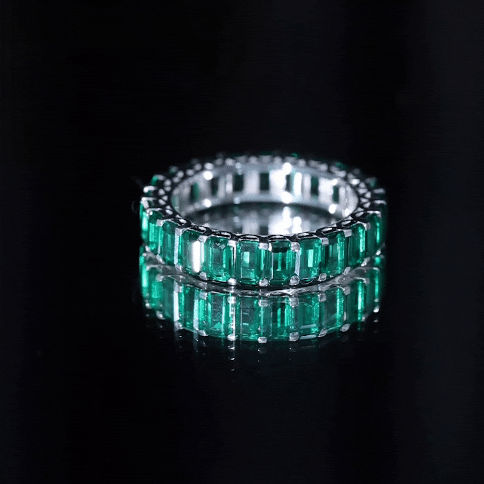 Certified Lab Created Emerald Full Eternity Ring