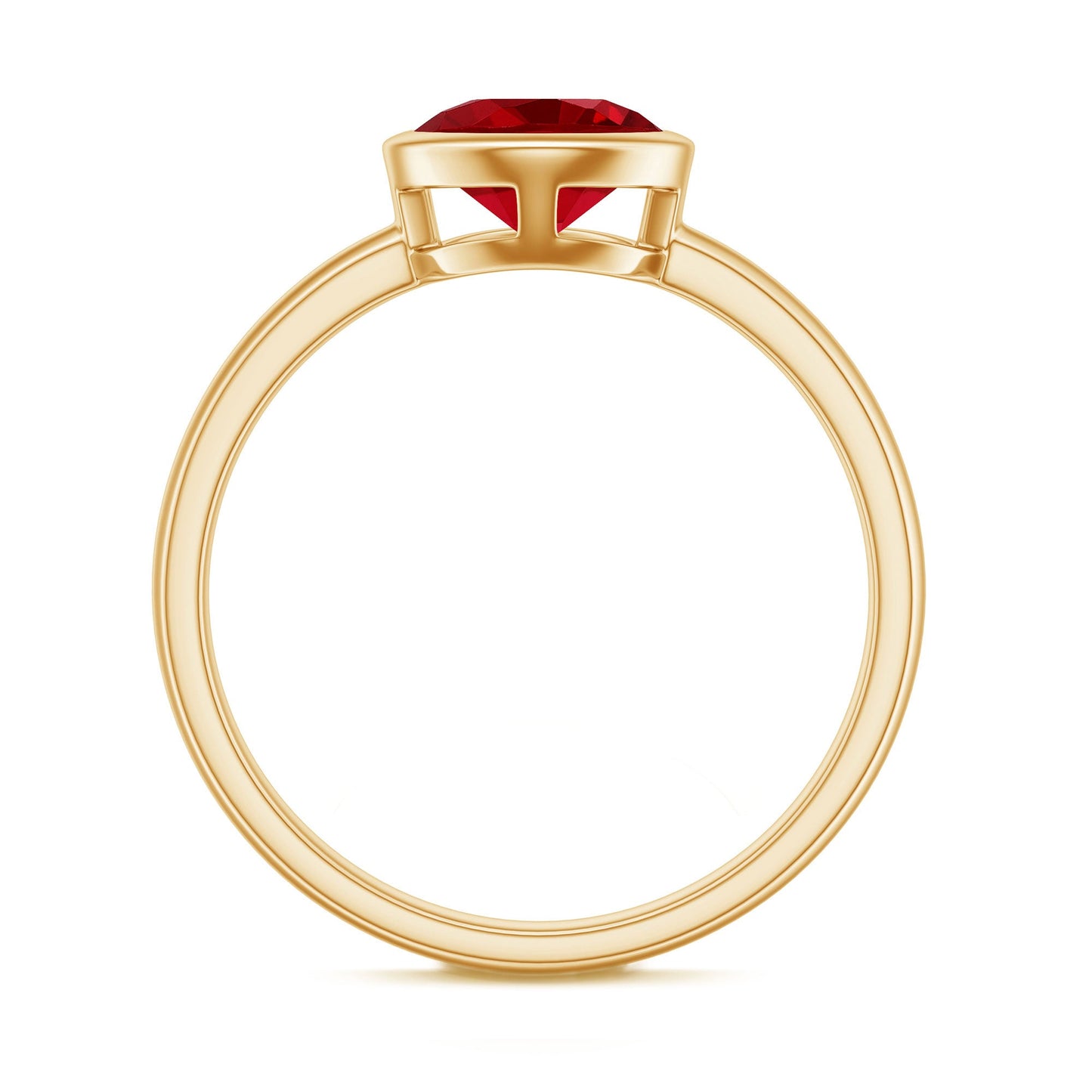 Bezel Set 2.3 Carat Lab Created Ruby Solitaire Engagement Ring