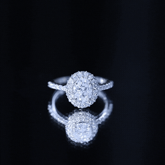 Brilliant Cut Moissanite Classic Engagement Ring with Halo