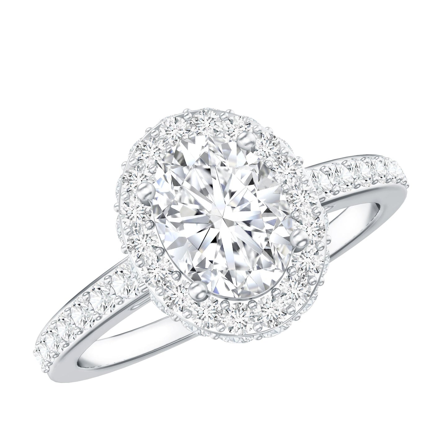 Brilliant Cut Moissanite Classic Engagement Ring with Halo